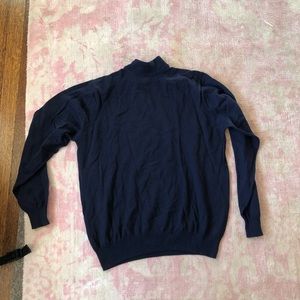 Blue mock neck cashmere sweater